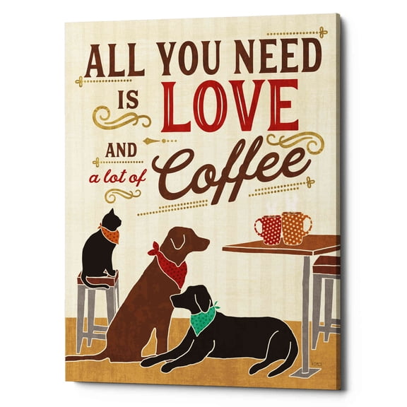 Epic Graffiti 'Coffee and Friends III' by Veronique Charron, Canvas Wall Art, 16"x18"