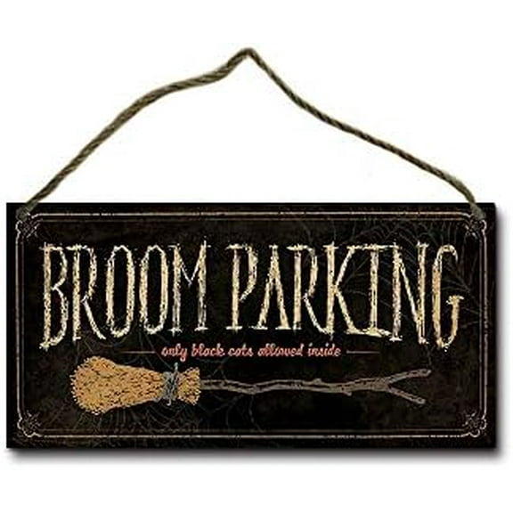 Broom Parking Retro Vintage Wood Plaque Bar Sign Country Home Decor 5x10 inches