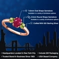 thumbnail image 2 of Gem Stone King 18K Rose Gold Plated Silver Red Ruby and Green Peridot Engagement Ring for Women | 1.41 Cttw | Oval 7X5MM | Gemstone July Birthstone | Size 9, 2 of 6