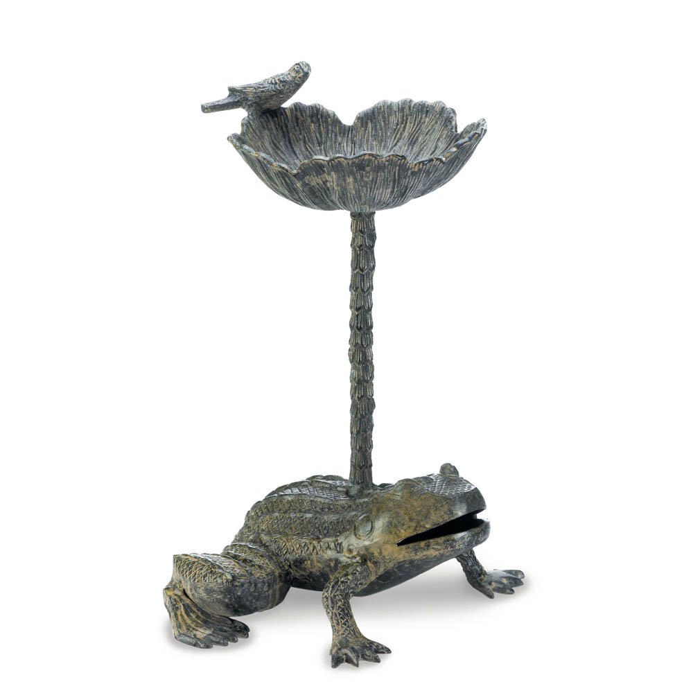 Garden Bird Baths, Parakeet Bird Bath With Stand Aluminum Metal Birdbath