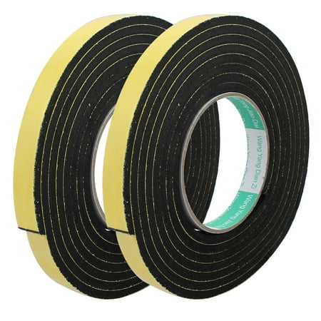 2pcs 3Meter 15mm x 5mm Single-side Adhesive Shockproof Sponge Foam Tape Yellow