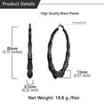 thumbnail image 7 of U7 Black Big Hoops Bamboo Earring 80mm Chunky Women's Earrings Stainless Steel Hoops Gift Christmas Jewelry, 7 of 7