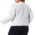 thumbnail image 4 of DARING DIVA Women's Plus Size Blazer Collarless Long Sleeve Open Front Jacket 1X Beige, 4 of 6
