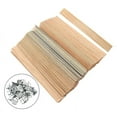 thumbnail image 2 of Mechas de Vela de Madera 200 Piezas, Mechas de Madera para Hacer Velas, Mechas de Vela de Madera con Base de Metal con Clip de Mecha, 2 of 5