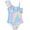 Blue, variant on 4-12Years Big Little Girls Mermaid scales One-Piece Swimsuits One Shoulder Ruffle Swimwear Bathing Suit UPF 50