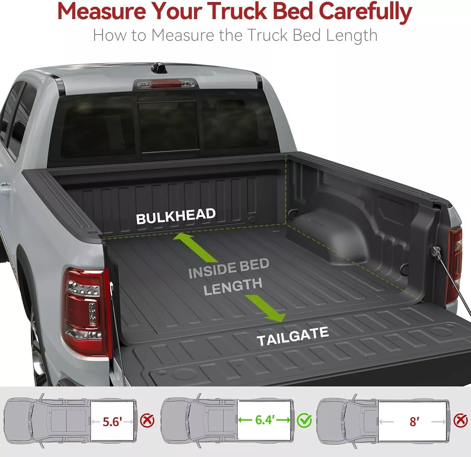 RVNI Truck Bed Tonneau Cover FRP Hard Folding Fit for Dodge Ram 1500 2002-2023 2024 2025 Classic & New for 2003-2025 Dodge Ram 2500 3500 2003-2024 6.4 ft Bed