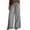 23# Gray, variant on Boho Wide Leg Pants for Women Summer Elastic Drawstring High Waist Linen Trousers Slacks With Lace Fringe Tassel Pockets Black L