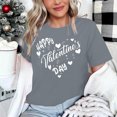 thumbnail image 4 of Penkiiy Womens Valentine's Day Graphic Tees Short Sleeve Heart Printed Shirts Blouse Tops S Gray, 4 of 4
