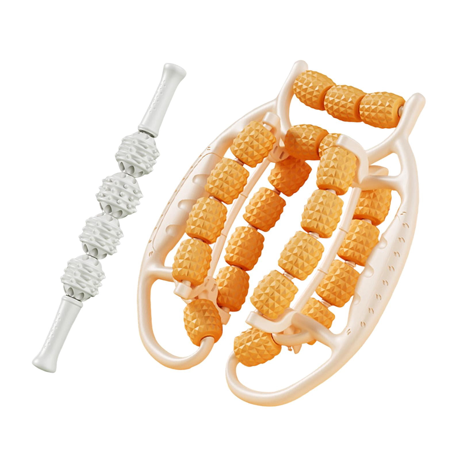 Dualoai Fascia Muscle Relax Roller Massagers Circular Leg Clamps for Hands Shoulders Orange