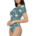 thumbnail image 2 of Haiem Flamingo Women's Crew Neck Short Sleeve Bodysuit Tops Stretchy Slim Basic-XX-Large, 2 of 9
