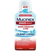Mucinex Fast-Max Severe Congestion & Cough Clear & Cool Liquid 6 oz (Pack of 2)
