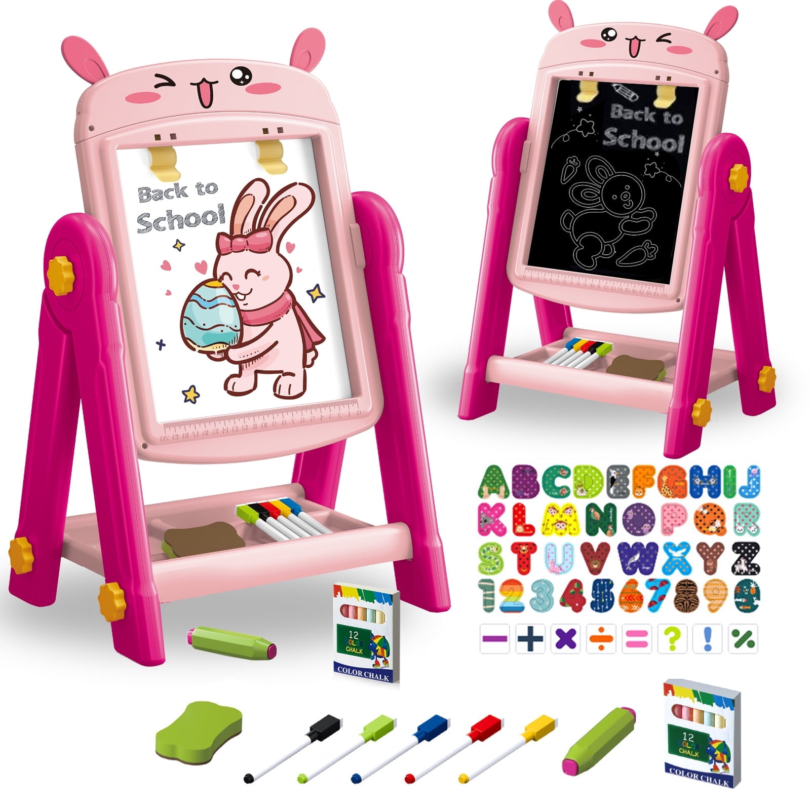 LINXUXIE Easel for Kids, Magnetic Drawing Board for Boys & Girls, Birthday Gift for 2 3 4 5 6 7 8 Year Old