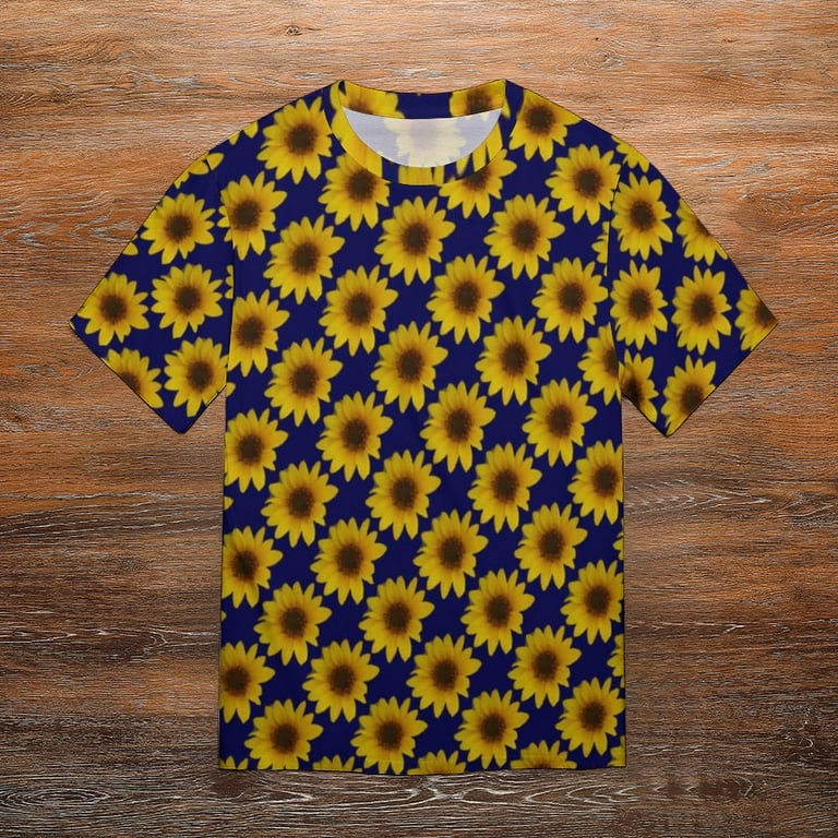 T Shirt For Men Cheerful Sunflower T-Shirt Man Bright Yellow