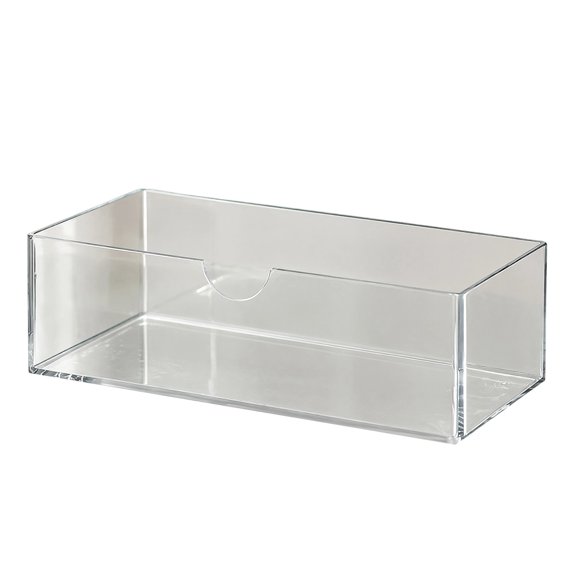 ievspot Transparent Vanity Drawer Dividers Plastic Organizer Bins Plastic Organizer Storage Box Stackable Waterproof Pet Container for Makeup Stationery Small
