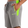 thumbnail image 5 of Daiosportswear Men'S Quick Dry Running Shorts, Elastic Drawstring Waist Nylon-Spandex Sports Shorts with Zipper Pockets Gray 10(XL), 5 of 8