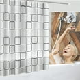 thumbnail image 1 of Cortina de ducha, forro de cortina de baño con antimoho, antibacteriano, impermeable, lavable para baño de bañera (a cuadros) JAMW Sencillez, 1 of 5