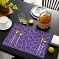 thumbnail image 4 of Purple Leopard Print Summer Placemats Table Placemats Set Of 4-Linen Kitchen Washable Placemats Table Mats 11.8"x17.7"Non-Slip Heat Resistant, 4 of 6