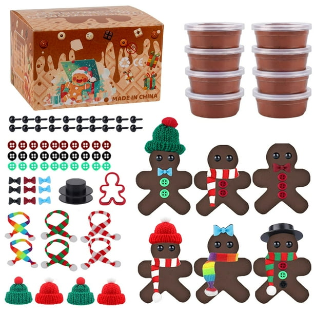 Kit de manualidades LULEEYANG Gingerbread Man, 8 unidades, arcilla secada al aire