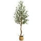 thumbnail image 1 of Árbol oliva artificial 6ft con tronco de madera natural y frutas realistas, planta falsa para decoración, 1 of 6