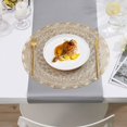 thumbnail image 5 of [6 Pack Round PVC Placemats, Hollow Placemat with Mandala Pattern, Non-Slip Mat, Washable, Heat Resistant for Kitchens, Restaurants and Hotels - Gold, 5 of 5