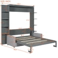 thumbnail image 2 of Harper & Bright Designs Queen Murphy Bed with Couch, Wood Murphy Bed Cabinet with Sofa, Folding Murphy Wall Bed Cabinet and Storage Shelves, Gray, 2 of 15