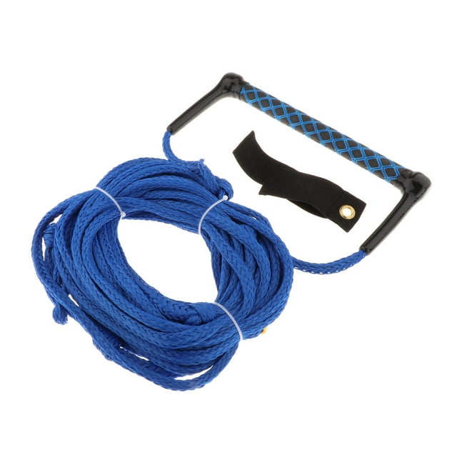 Water Ski Rope, 4 Section, 75 Feet, High Density EVA Handle, Comfortable Grip, Water Sports Tow Rope, Rope Keeper Included - Blue