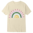 thumbnail image 4 of CONZONE Girls Summer Tops Short Sleeve Rainbow Graphic Tshirts For Girls Crew Neck Soft Children T-Shirts Size 2-3 Years Beige, 4 of 4