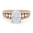 thumbnail image 1 of 0.85 Carat Excellent Oval Cut Natural Diamond Solitaire with Accents Beautiful Ring for Anniversary Solid 18K Rose Gold Size 4.5, 1 of 6