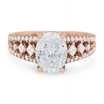 2.35 Ct New Design Oval Cut Moissanite Diamond Ring Perfect Gift for Women Solid 14K Rose Gold Size 3