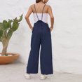 thumbnail image 3 of Vedolay Jumpsuits For Women Women's Supersoft Terry Sleeveless Scoopneck Jumpsuit,Navy L, 3 of 4