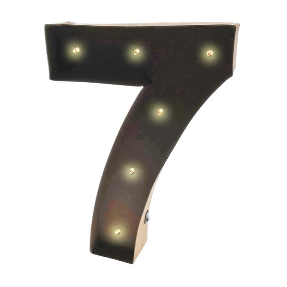 Rustic Vintage 11" Decorative LED Light Glow Letters - Number 7