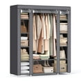thumbnail image 1 of SONGMICS Closet Wardrobe, Portable Closet, Clothes Rail, Clothes Storage Organizer, Gray, 1 of 5