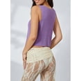 thumbnail image 5 of Biezeib Women's Knitted Vest Solid Color V-Neck Button Down Lightweight Sweater Waistcoat, 5 of 6