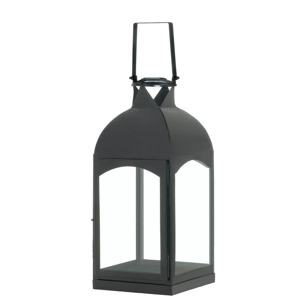 Candle Lantern Outdoor, Large Domed Black Rustic Decorative Metal