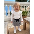 thumbnail image 5 of Loicainy Toddler Kids Girl Winter Outfits 12 18 24 Month 2T 3T 4T 5T Solid Color Long Sleeve Crew Neck Tops and Houndstooth Skirt Clothes Set, 5 of 9