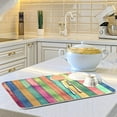 thumbnail image 6 of Dish Drying Mat Vintage Colorful Wood Kitchen Dish Pads Super Absorbent Microfiber Dish Drying Rack Pads Safe Heat-resistant Kitchen Counter Mat,18x24 Inch, 6 of 7