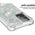 thumbnail image 4 of Compatible with Samsung Galaxy A52 5G Case Glitter Liquid Cute Clear Phone Case Floating Quicksand Shockproof Protective Bumper Silicone TPU Case for Samsung Galaxy A52 5G Love Sliver YB, 4 of 12