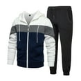 thumbnail image 2 of HCNTES Track Suits for Men Set Full Zip Sweatsuit Outdoor Jogging Men Tracksuits（White,L), 2 of 4