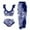 Blue, variant on Pntutb Womens Three Piece Floral Print One-piece Swimsuit Sexy Triangle Swimsuit Chiffon Cover Skirt