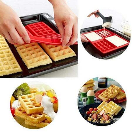 

Yin Eco-Friendly 4-Cavity Waffles Cake Chocolate Pancake Silicone Mold Baking Mould