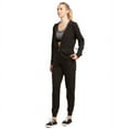 thumbnail image 2 of Sofra Women's Lightweight Cotton Jersey Jogger Pants and Zip-UP Hoodie Jacket Sets, 2 of 7