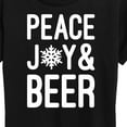 thumbnail image 3 of Instant Message - Christmas Peace Joy And Beer - Women's Short Sleeve Graphic T-Shirt, 3 of 6