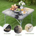 thumbnail image 4 of Black White Gold Marble Pattern Square Fitted Tablecloth with Elastic Edge,Square Table Cover,Washable Elastic Table Cover for Home Kitchen Party Decor 34"x34", 4 of 6