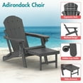 thumbnail image 5 of Hidpriva Outdoor Folding Adirondack Chair Set of 2 with Ottoman and Cup Holder, HDPE Weather Resistant Fire Pit Chair with Retractable Footrest, Grey, 5 of 7