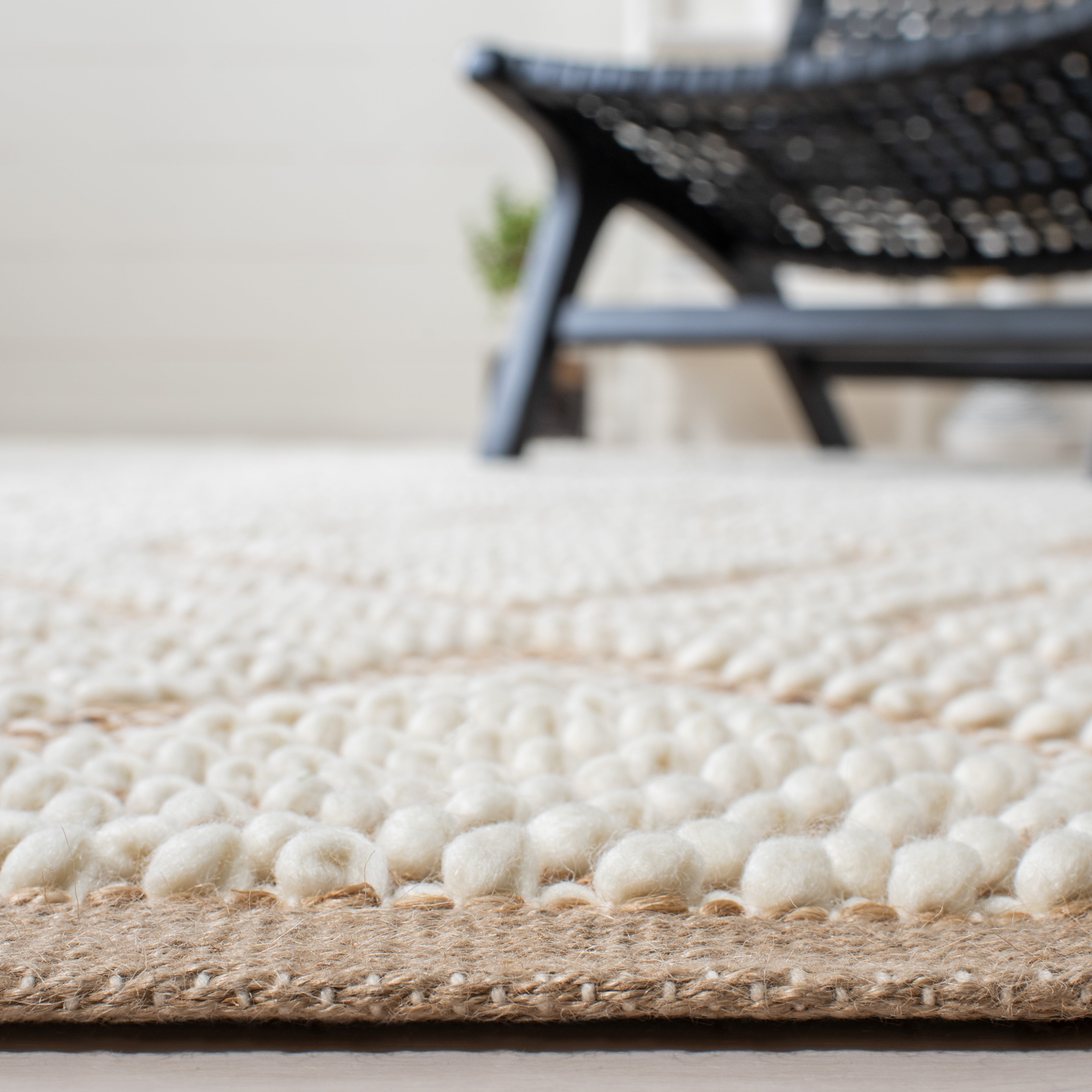 SAFAVIEH Natura Alden Diamond Area Rug, Natural/Ivory, 6' x 6' Square