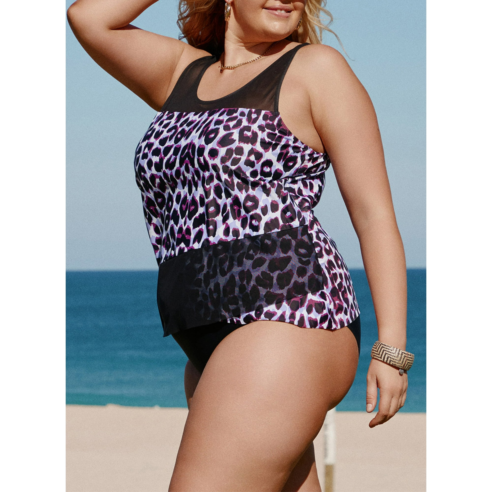 Uniexcosm Women's Swimsuit Plus Size Tankini Swim Dress Two-piece Bathing  Suit with Shorts - Walmart.com