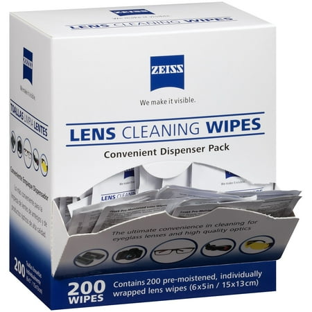 Zeiss Pre-Moistened Lens Cloths Wipes 200 Ct, Glasses Camera Cleaning, (Best Wipes For Glasses)