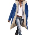 thumbnail image 1 of yardsong Long Sherpa Fleece Shearling - Parka Matelassée à Capuche Réversible Chaude pour Femme Bleu Marine, TG, 1 of 6
