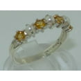thumbnail image 2 of LBG British Made 10k White Gold Cultured Pearl & Citrine Womens Eternity Ring - Size 4.25 - 33 size options, 2 of 7