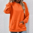 thumbnail image 4 of Xcmzpl Womens Sweatshirts Basic Solid Color Round Neck Sweatshirt Lightweight Sweater Tops Cotton Long Sleeve Blouses Fall Fashion, 4 of 6